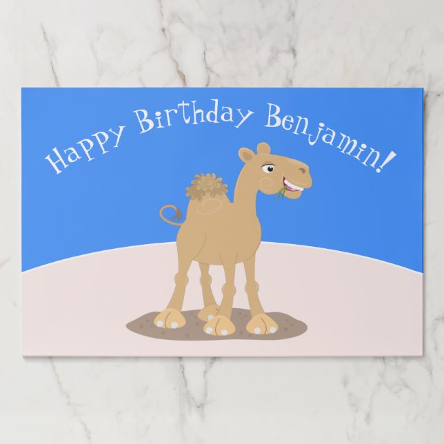 Cute happy smiling camel cartoon illustration paper pad (Front)