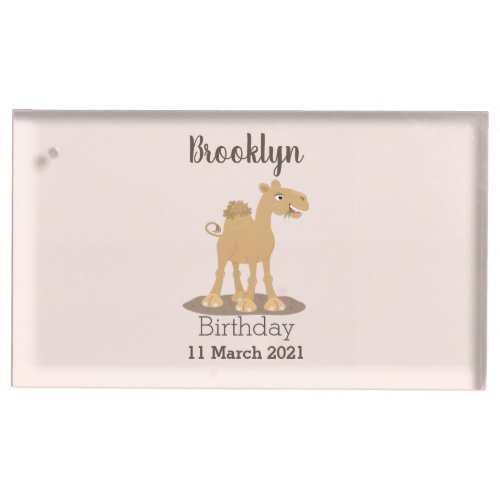 Cute happy smiling camel cartoon illustration place card holder