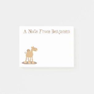 Cute happy smiling camel cartoon illustration post-it notes