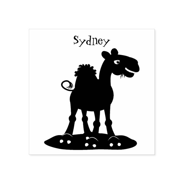 Cute happy smiling camel cartoon illustration rubber stamp (Imprint)