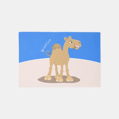 Cute happy smiling camel cartoon illustration rug