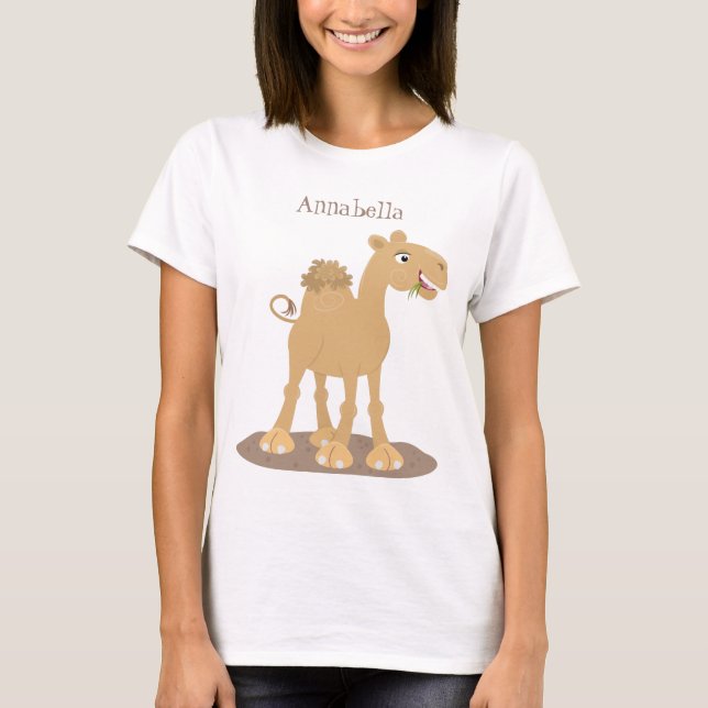 Cute happy smiling camel cartoon illustration T-Shirt (Front)
