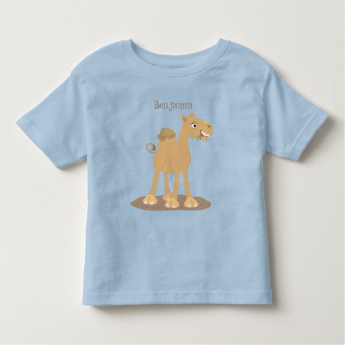 Cute happy smiling camel cartoon illustration toddler t_shirt