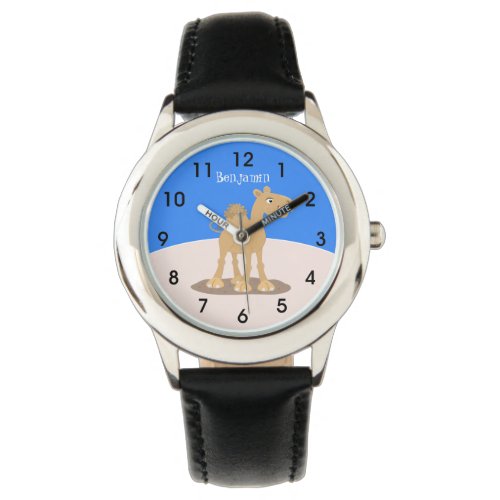 Cute happy smiling camel cartoon illustration watch