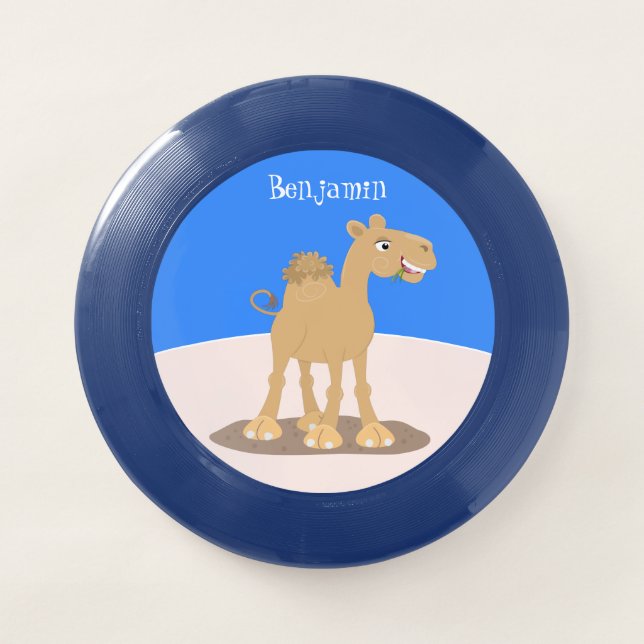 Cute happy smiling camel cartoon illustration Wham-O frisbee (Front)