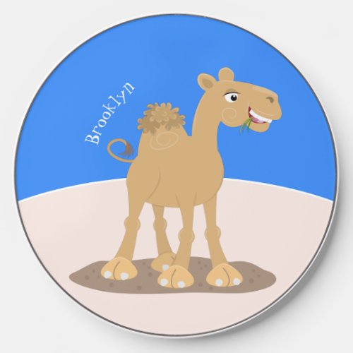 Cute happy smiling camel cartoon illustration wireless charger 
