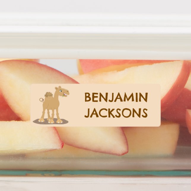 Cute happy smiling camel cartoon personalized labels (Affixed)