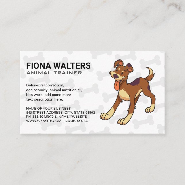 Cute Happy Smiling Dog Business Card (Front)
