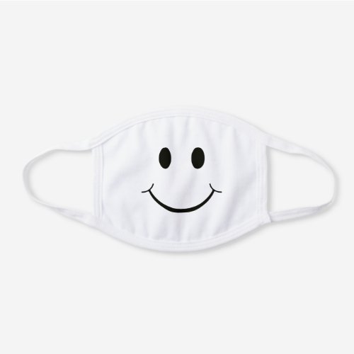 Cute Happy Smiling Face White Cotton Face Mask