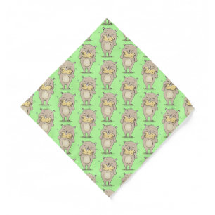 Cute happy smiling hamster with peanut cartoon  bandana