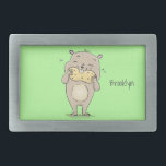 Cute happy smiling hamster with peanut cartoon belt buckle<br><div class="desc">This cute brown hamster with a peanut cartoon is both happy and fun.</div>