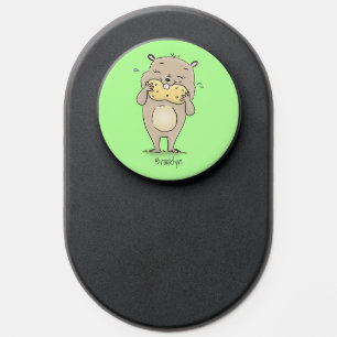 Cute happy smiling hamster with peanut cartoon PopSocket
