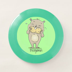 Cute happy smiling hamster with peanut cartoon Wham-O frisbee