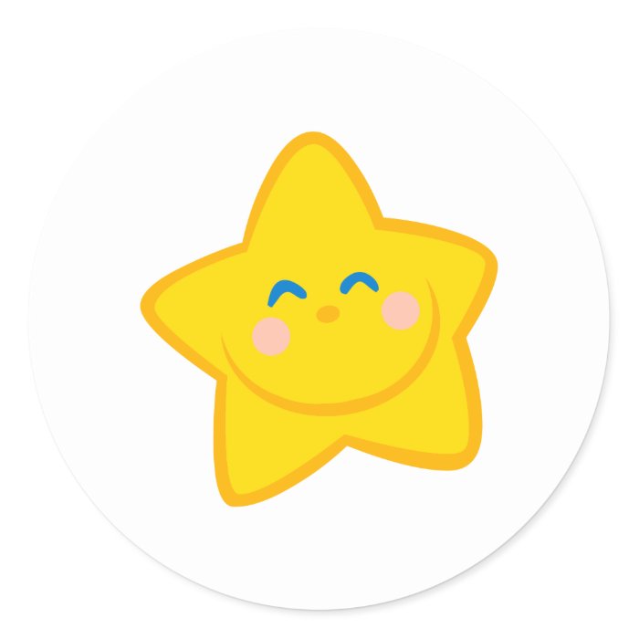 cute happy smiling little star sticker