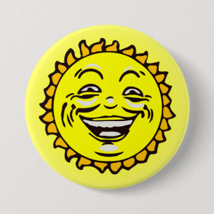 Cute Happy Smiling Sun Button