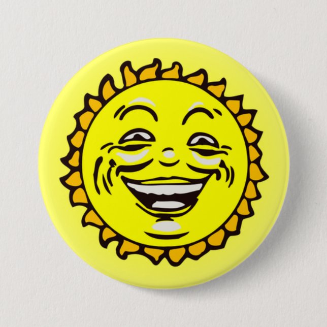 Cute Happy Smiling Sun Button (Front)