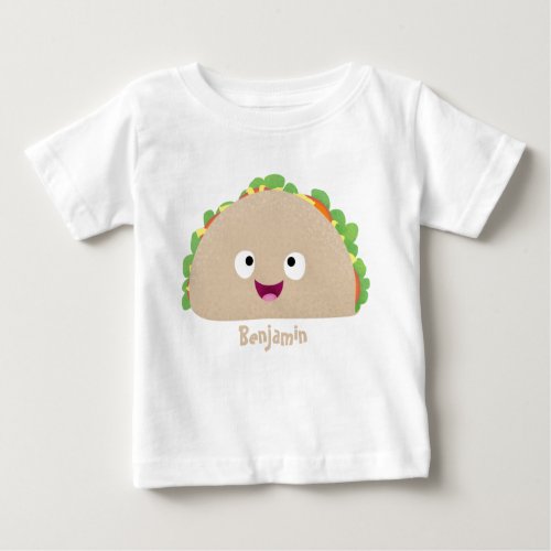 Cute happy smiling taco cartoon illustration baby T_Shirt