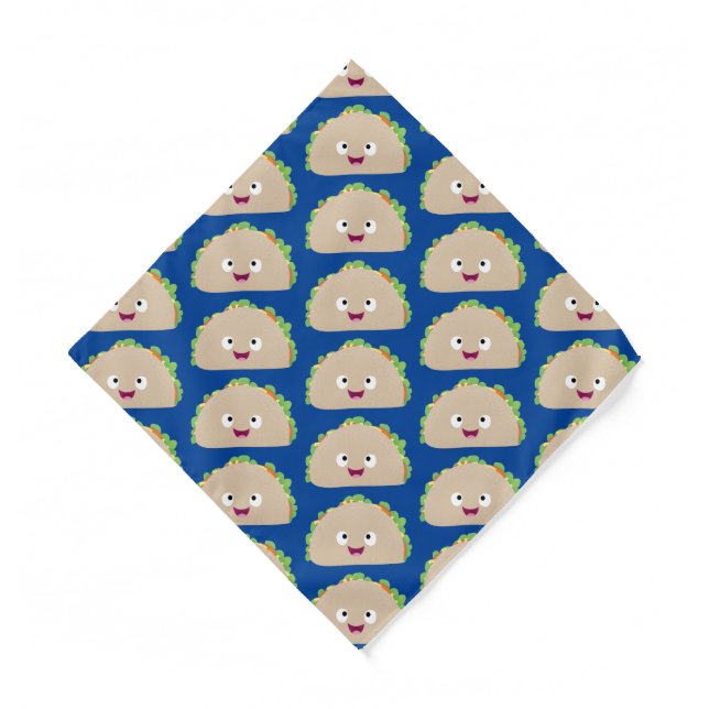 Cute happy smiling taco cartoon illustration bandana (Front)