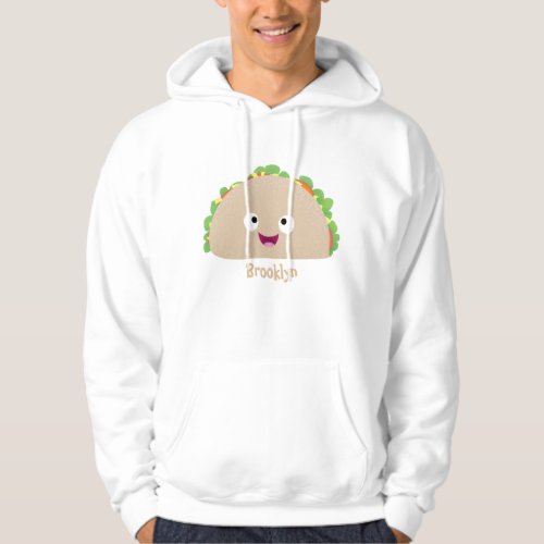 Cute happy smiling taco cartoon illustration hoodie