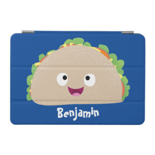 Cute happy smiling taco cartoon illustration iPad mini cover