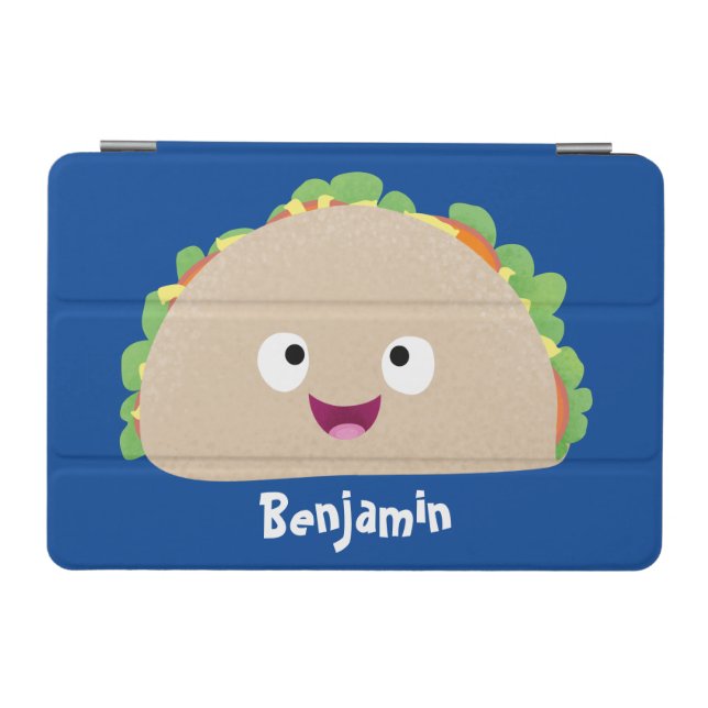 Cute happy smiling taco cartoon illustration iPad mini cover (Horizontal)