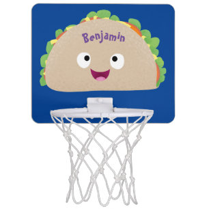 Cute happy smiling taco cartoon illustration mini basketball hoop