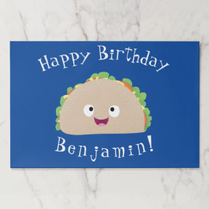 Cute happy smiling taco cartoon illustration  paper pad