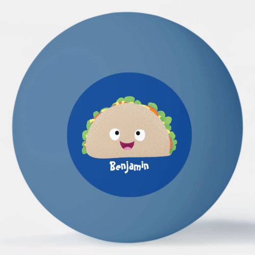 Cute happy smiling taco cartoon illustration ping pong ball