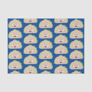 Cute happy smiling taco cartoon illustration tissue paper