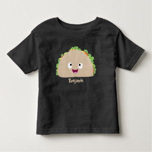 Cute happy smiling taco cartoon illustration toddler t-shirt