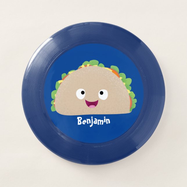 Cute happy smiling taco cartoon illustration  Wham-O frisbee (Front)