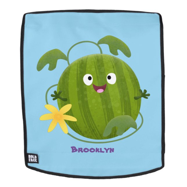 Cute happy smiling watermelon cartoon backpack (Removable Face)