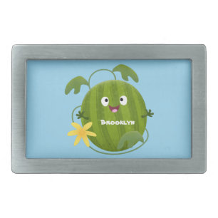 Cute happy smiling watermelon cartoon  belt buckle