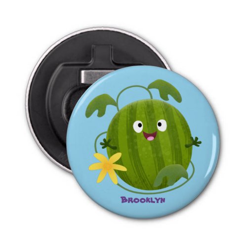 Cute happy smiling watermelon cartoon bottle opener