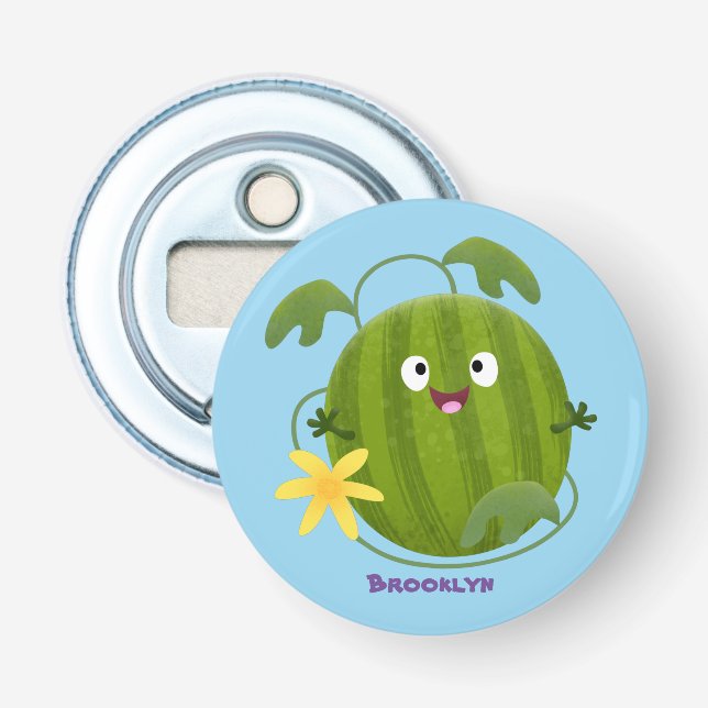Cute happy smiling watermelon cartoon bottle opener (Front)