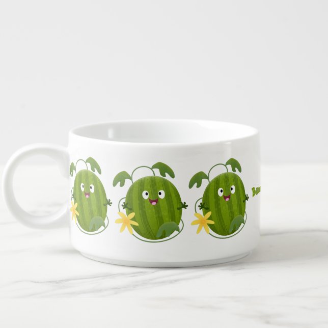 Cute happy smiling watermelon cartoon bowl (Right)