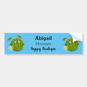 Cute happy smiling watermelon cartoon  bumper sticker