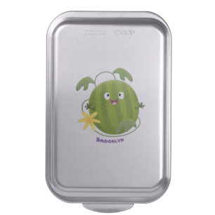 Cute happy smiling watermelon cartoon cake pan