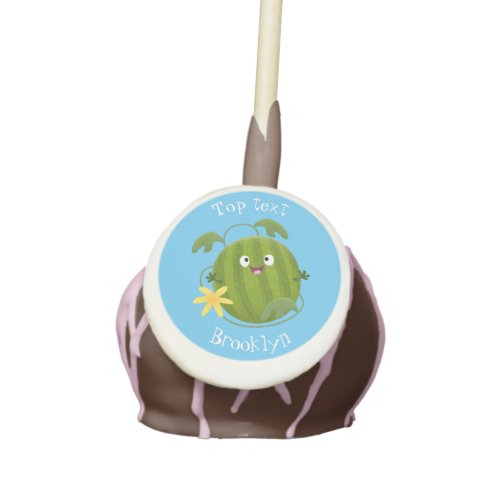 Cute happy smiling watermelon cartoon cake pops