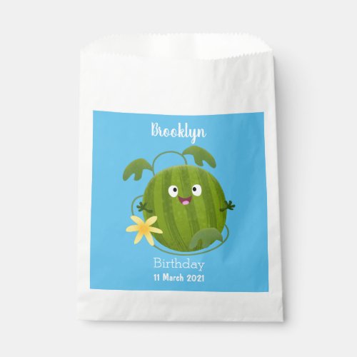 Cute happy smiling watermelon cartoon favor bag