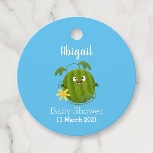 Cute happy smiling watermelon cartoon favor tags