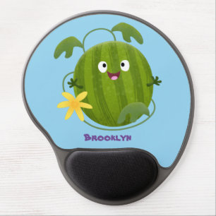 Cute happy smiling watermelon cartoon gel mouse pad