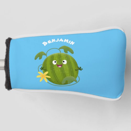 Cute happy smiling watermelon cartoon  golf head cover