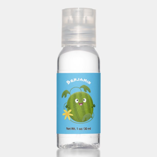 Cute happy smiling watermelon cartoon hand sanitizer (Front)