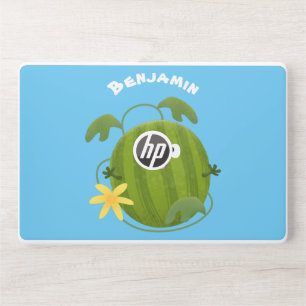 Cute happy smiling watermelon cartoon HP laptop skin