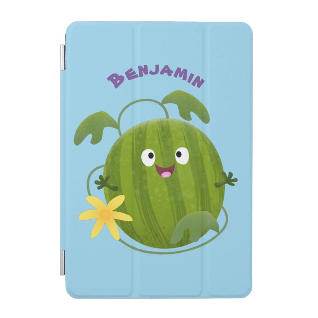 Cute happy smiling watermelon cartoon iPad mini cover (Front)