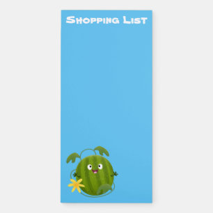 Cute happy smiling watermelon cartoon magnetic notepad