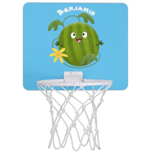 Cute happy smiling watermelon cartoon mini basketball hoop