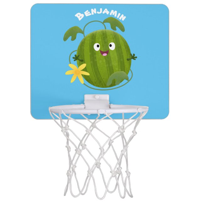 Cute happy smiling watermelon cartoon mini basketball hoop (Front)