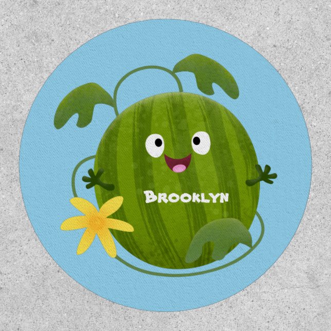 Cute happy smiling watermelon cartoon patch (Front)